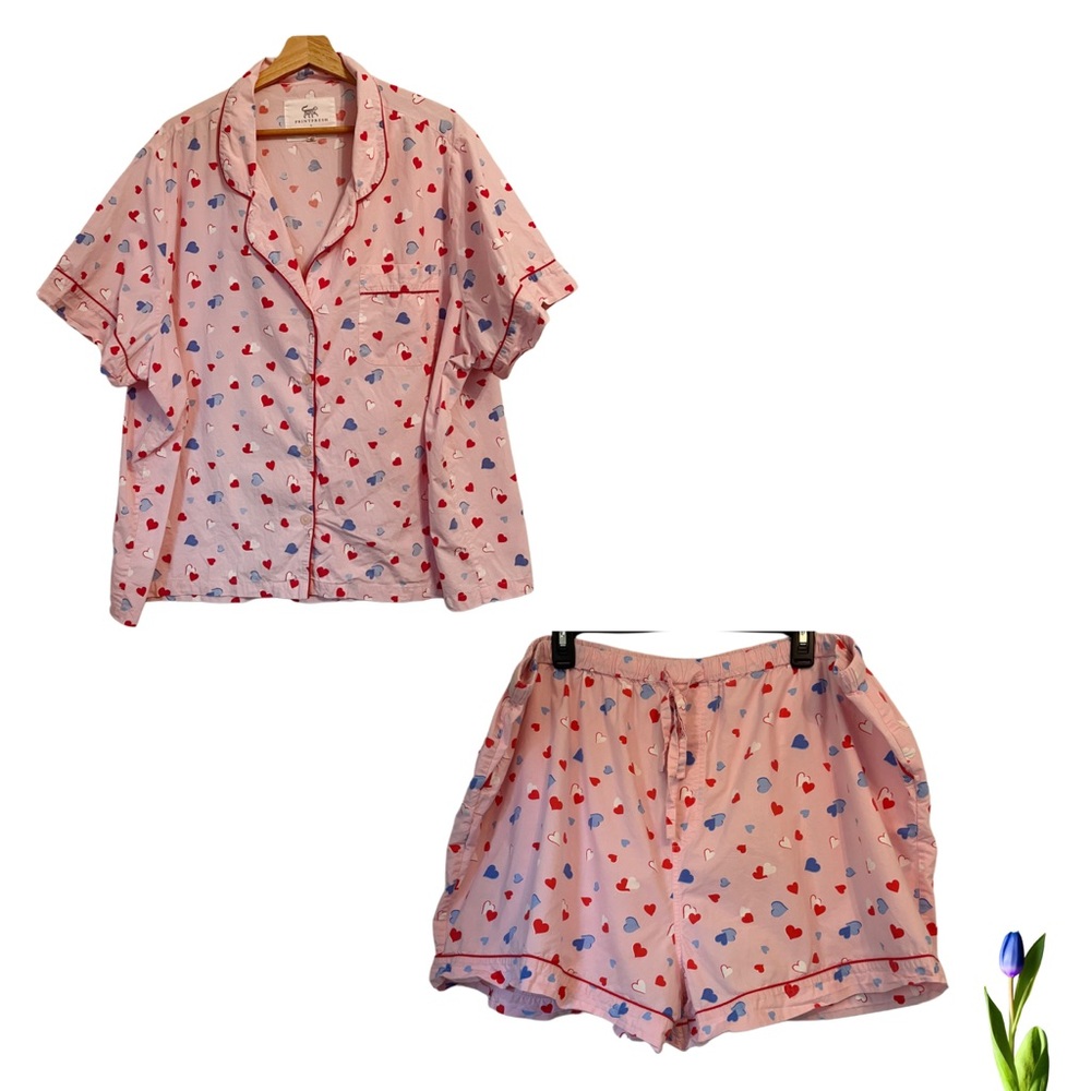 Printfresh Pink Heart Print Short Pajama Set